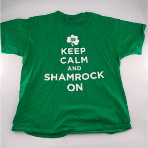 Champion Notre Dame Shirt Mens Large Green Shamrock Football Short Sleeve Sports